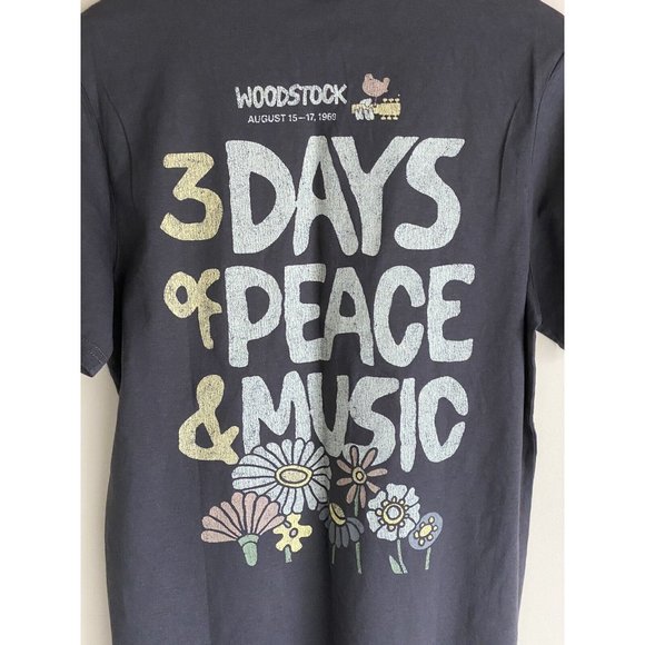 Woodstock Black Small Graphic Tee T-Shirt Men's S Music Band New - Picture 5 of 5